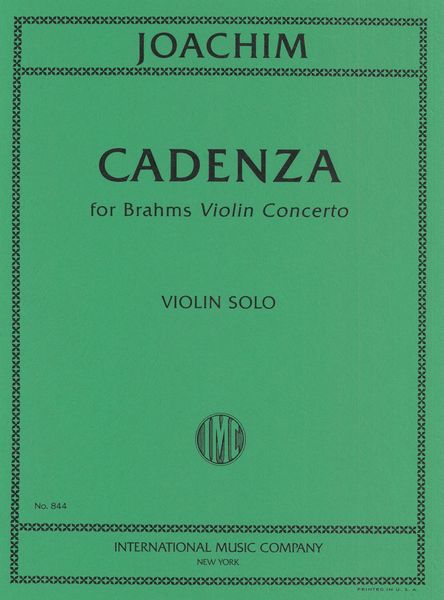 Cadenza : For Brahms' Violin Concerto.