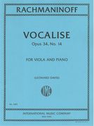 Vocalise, Op. 34 No. 14 : For Viola and Piano.