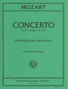 Concerto In B Flat Major : For Bassoon and Piano / edited With Cadenzas by Arthur Weisberg.