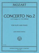 Concerto No. 2 In D Major, K. 314 : For Flute and Piano / edited by Rampal.