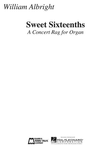 Sweet Sixteenths : A Concert Rag For Organ (1975).