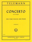Concerto In G Major : For 4 Violins And Piano.