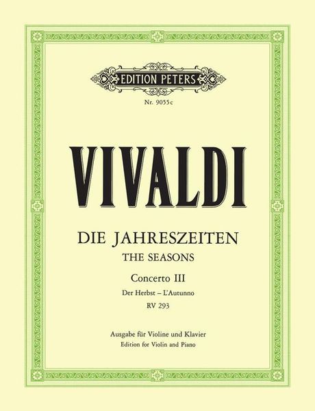 Jahreszeiten, Violin Concerto No. 3 : Pf reduction.