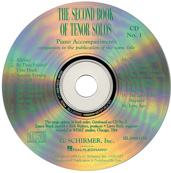 Second Book Of Tenor Solos / compiled by Joan Boytim.