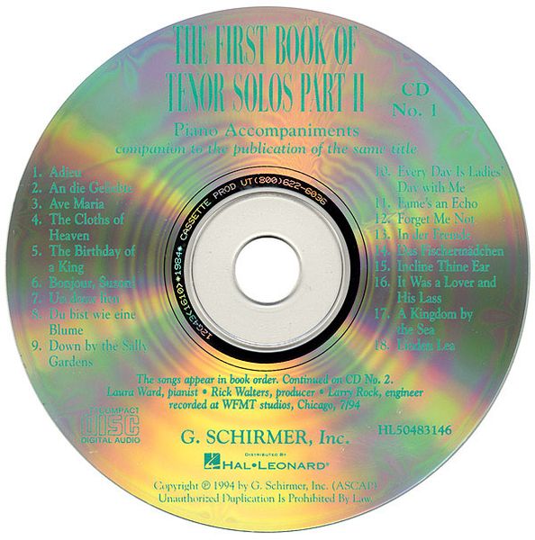 First Book Of Tenor Solos, Part 2 : CDs Only / Ed. by Joan Frey Boytim.