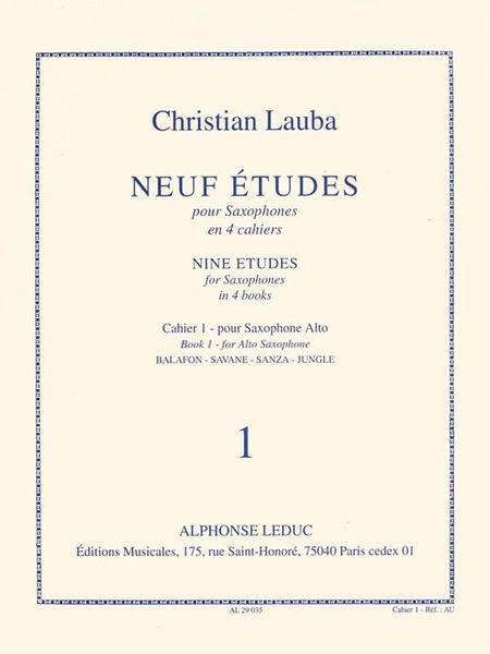 Nine Etudes, Book 1 : For Saxophones.