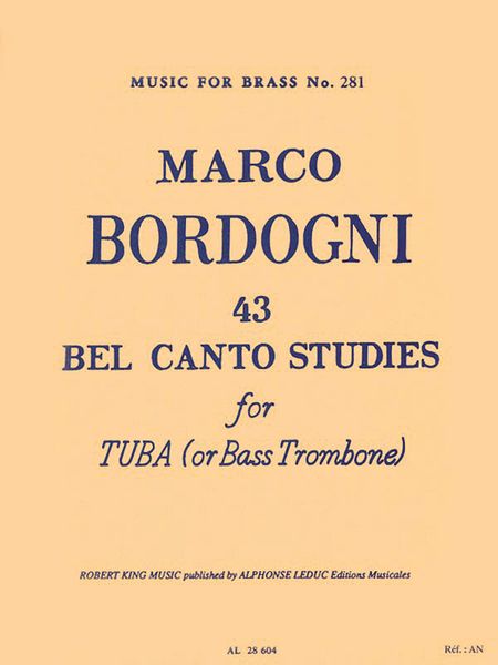 43 Bel Canto Studies : For Tuba (Or Bass Trombone).