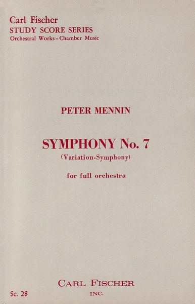Symphony No. 7 (Variation-Symphony) : For Full Orchestra.