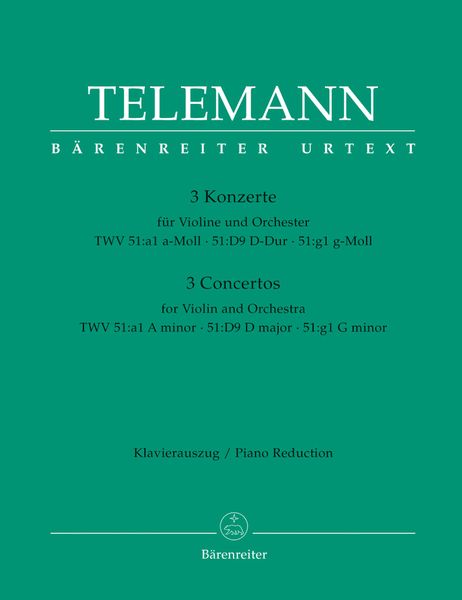 Concertos In A Minor, D Major and G Minor : For Violin & Orchestra - Piano reduction.