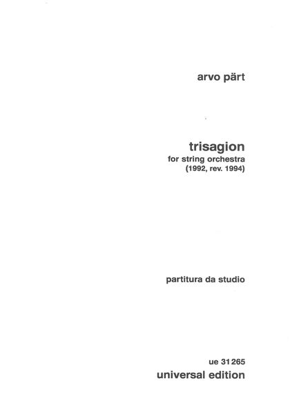 Trisagion : For String Orchestra (1992, Rev. 1994).