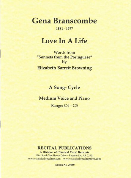 Love In A Life : 6 Songs For Medium Voice.