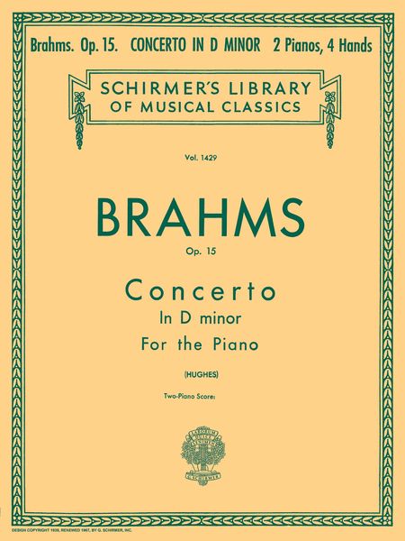 Concerto No. 1 In D Minor, Op. 15 - reduction To Two-Piano Score by Hughes.