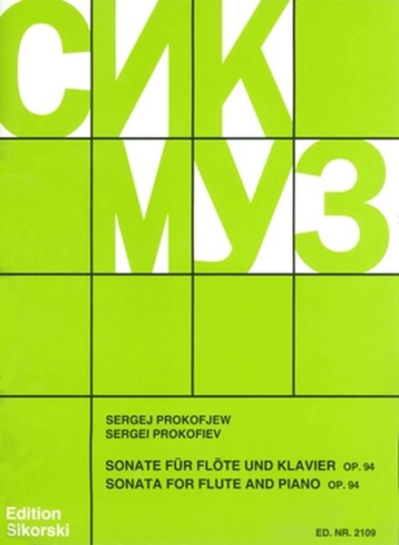Sonata, Op. 94 : For Flute and Piano - Revised Edition, 1998.