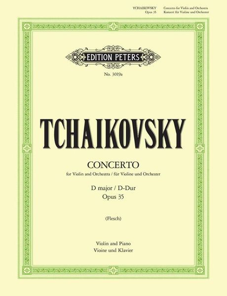 Concerto, Op. 35 In D Major : For Violin & Orchestra, Piano reduction / edited by Flesch.