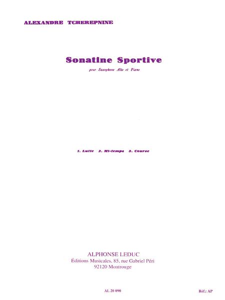 Sonatine Sportive : For Alto Sax and Piano.