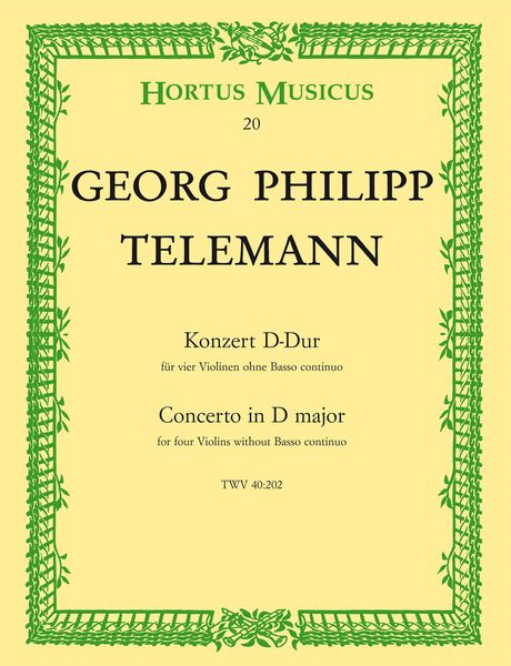 Concerto In D Major : For Four Violins.