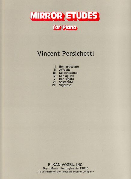 Mirror Etudes : For Piano.