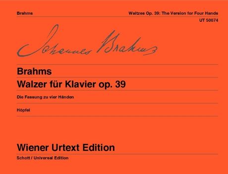 Waltzes, Op. 39 : For Piano 4 Hands.