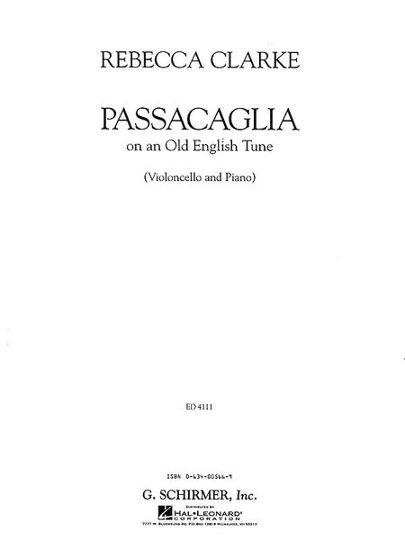 Passacaglia On An Old English Tune : For Violoncello and Piano.