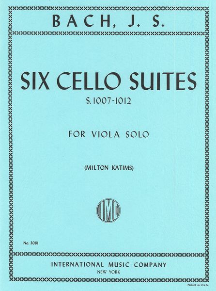 Six Cello Suites : For Viola / arranged by Katims.