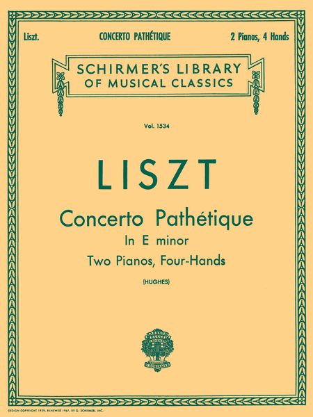 Concerto Pathetique In E Minor : Reduction For Two Pianos.