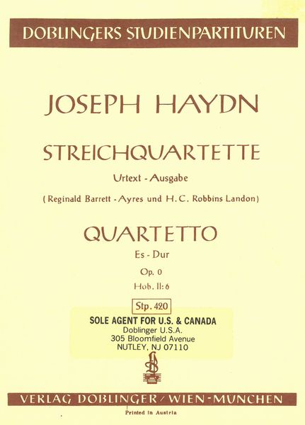 Streichquartette Op. 0, Es-Dur, Hob. II:6.