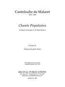 Chants Populaires De Haute-Auvergne Et De Haut Quercy, Deuxieme Recueil.
