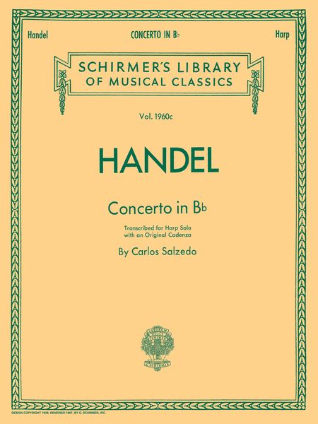 Concerto In B Flat Major : For Harp Solo.