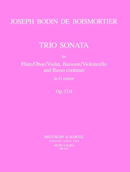 Trio Sonata In G Minor, Op. 37 No. 4 : For Flute Or Oboe Or Violin, Bassoon Or Cello and Continuo.