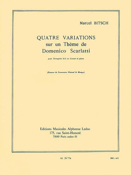 Four Variations On A Theme Of Scarlatti : For Trumpet In Bb Or Cornet and Piano.