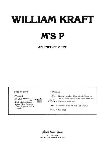 M's P : An Encore Piece : For Percussion.