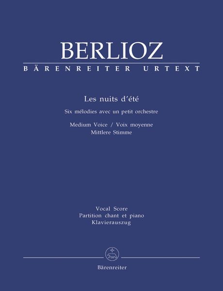 Nuits D'Ete : For Medium Voice and Orchestra / Piano Score by Douglas Woodfull-Harris.
