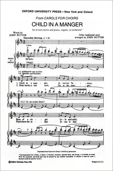 Child In A Manger : For SATB and Organ.