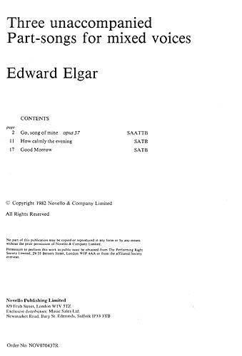 Three Unaccompanied Part Songs : For Choir.