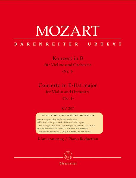 Concerto In B Flat Major : For Violin and Orchestra - Piano reduction.