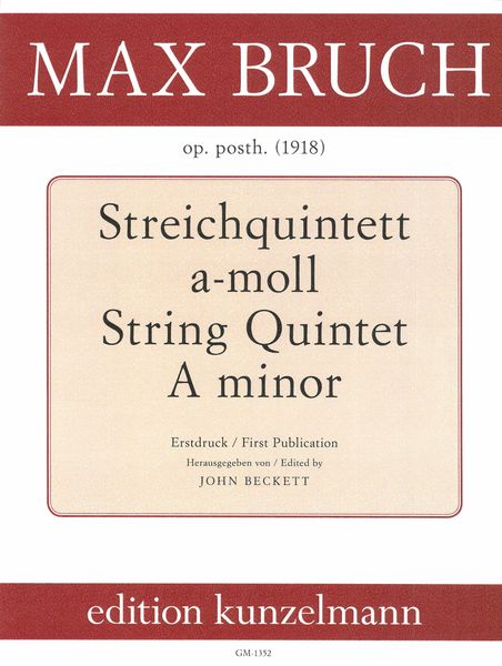 String Quintet In A Minor, Op. Posth. / Edited By Von John Beckett.