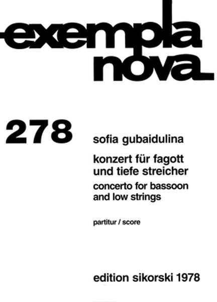 Concerto : For Bassoon and Low Strings (1975) = Konzert Für Fagott und Tiefe Streicher.