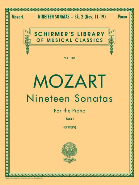 Nineteen Sonatas For The Piano : Bk 2 Sonatas 11-19 (Epstein).