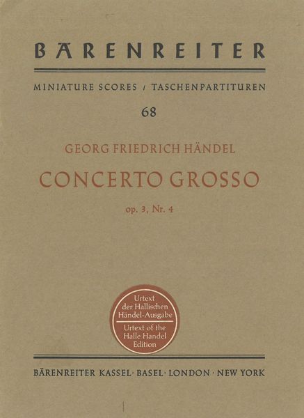 Concerto Grosso In B Flat Major, Op. 3, No. 4.