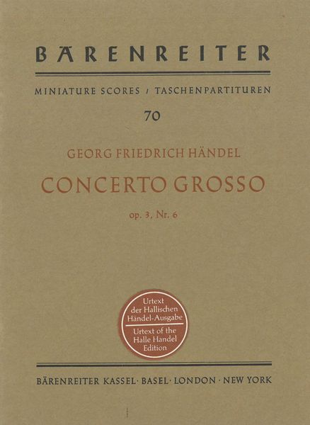 Concerto Grosso In B Flat Major, Op. 3, No. 6.