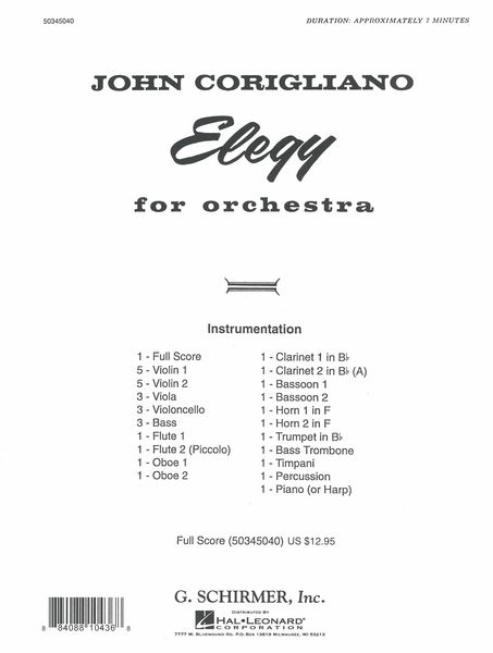 Elegy : For Orchestra.