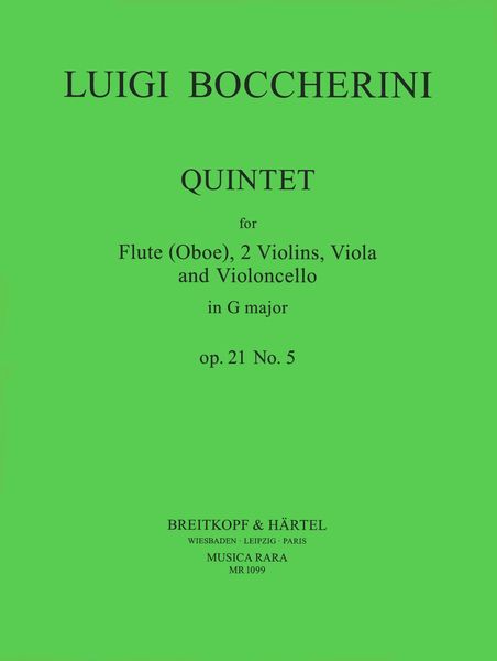 Quintet In G Major, Op. 21 No. 5 : For Flute and String Quartet.