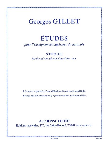 Etudes Pour l'Enseignement Superieur Du Hautbois.