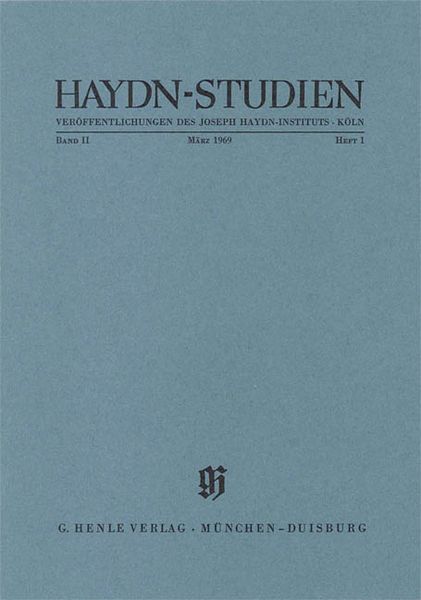 Haydn-Studien, March 1969.