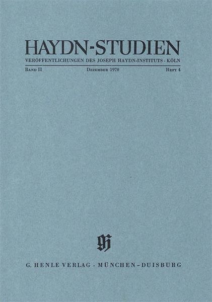 Haydn-Studien, December 1970.