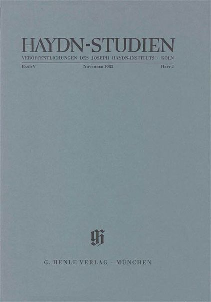 Haydn-Studien, November 1983.