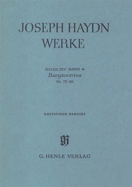 Baryton Trios Nos. 73-96 : Critical Report / edited by Hubert Unverricht.