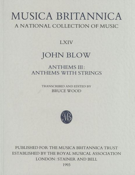 Anthems III : Anthems With Strings / transcribed and edited by Bruce Wood.