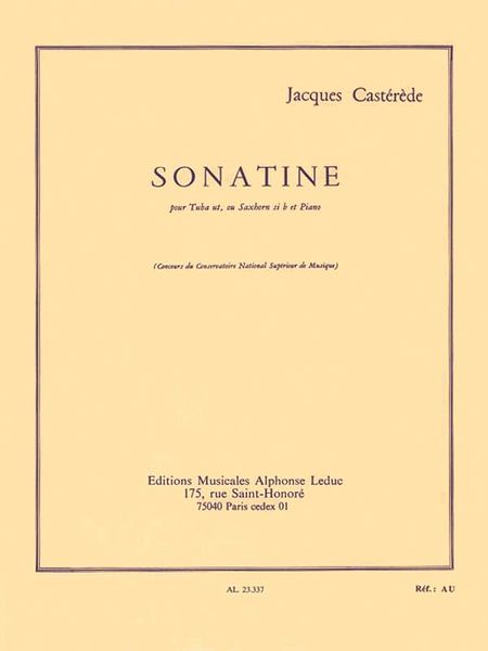 Sonatine Pour Tuba Ut, Ou Saxhorn Sib Et Piano.