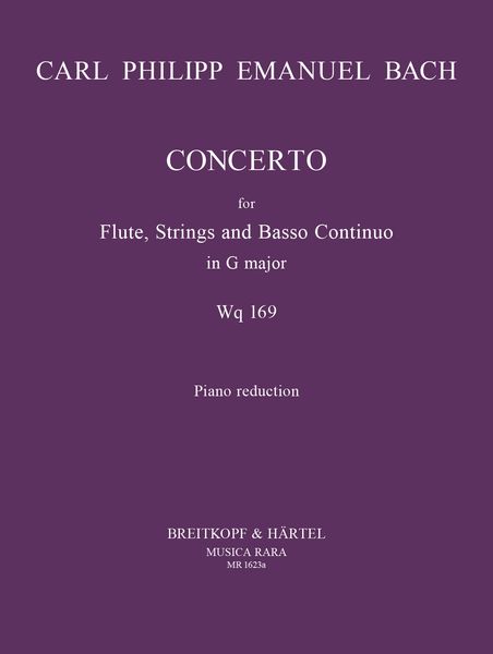 Concerto In G Major, Wq 169/H. 445 : For Flute, Strings and Continuo - Piano reduction.